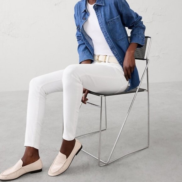 American Eagle White Denim Jeggings - Size 4 Like New - Picture 2 of 5